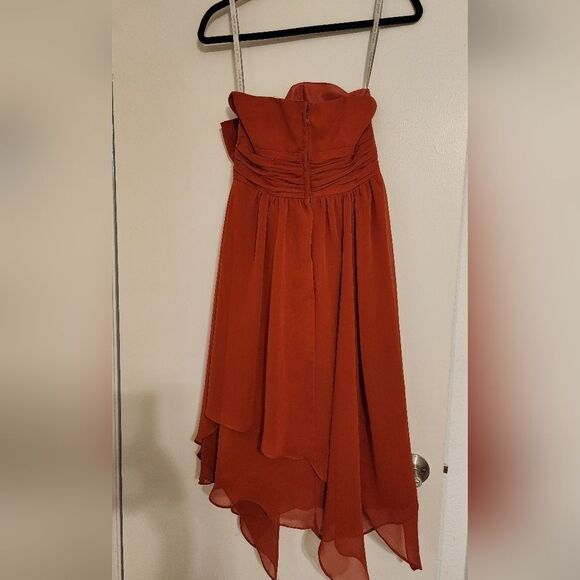 Alfred Angelo Rustic Orange Pixie Hem strapless Dress Size Large Like New - Picture 9 of 10
